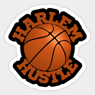 Harlem Hustle in text with Basketball Illustration | New York City Sticker